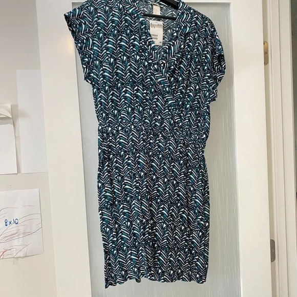 H&M Tropical Teal Green Print Romper Size 10 with Capped Sleeves NWT - Picture 14 of 15